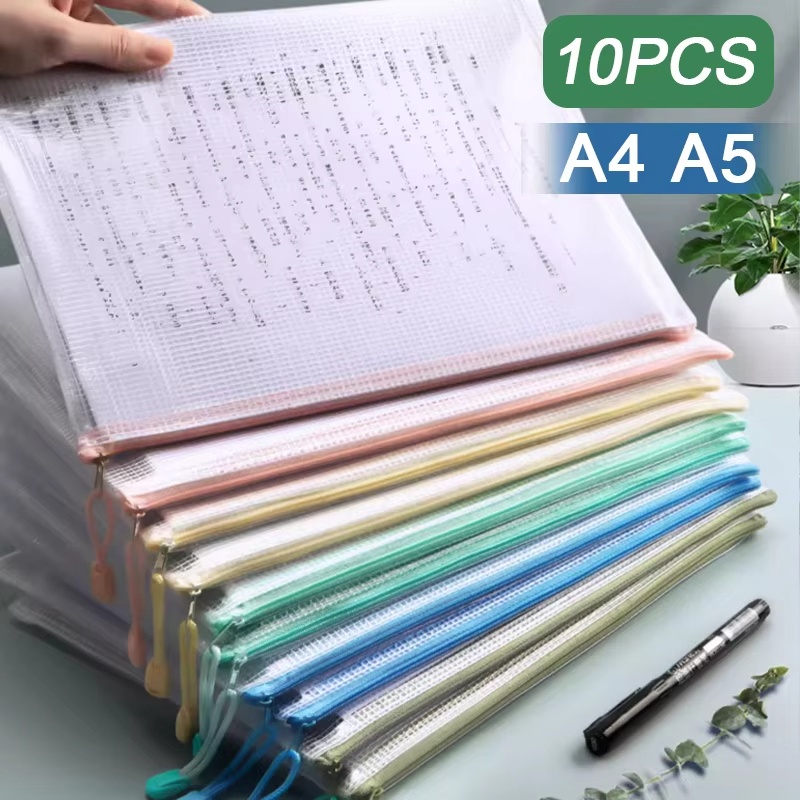 Is Stationery Office Supply - 5-30pcs Multipurpose Mesh Zipper Pouch A5