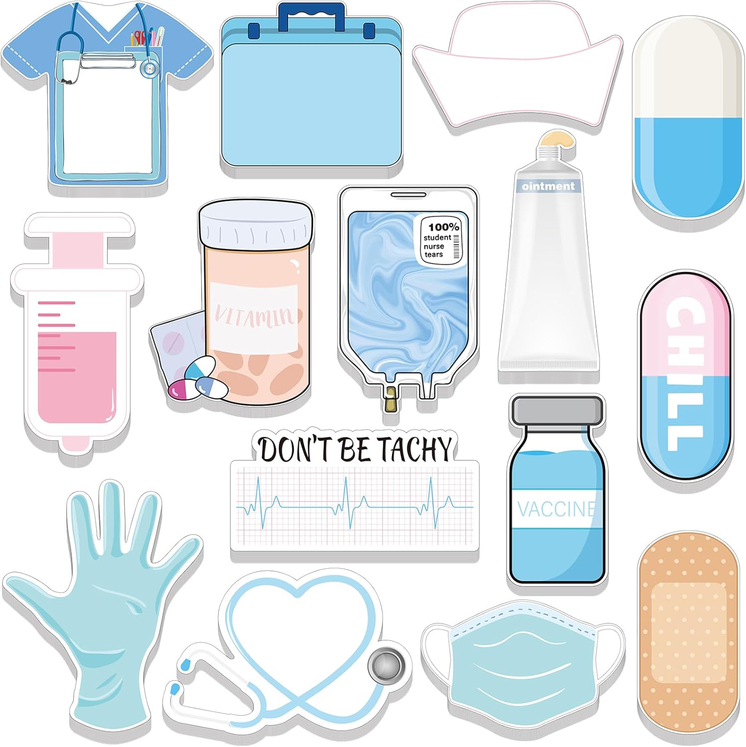 Memo Pad Sticky - Funny Nurse Sticky Notes 15 Pads