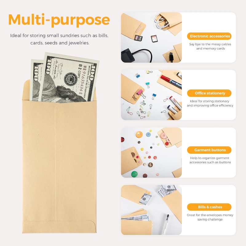 50Pcs Cash Envelopes Money Con - Letter Envelope Kraft ulasan dan harga