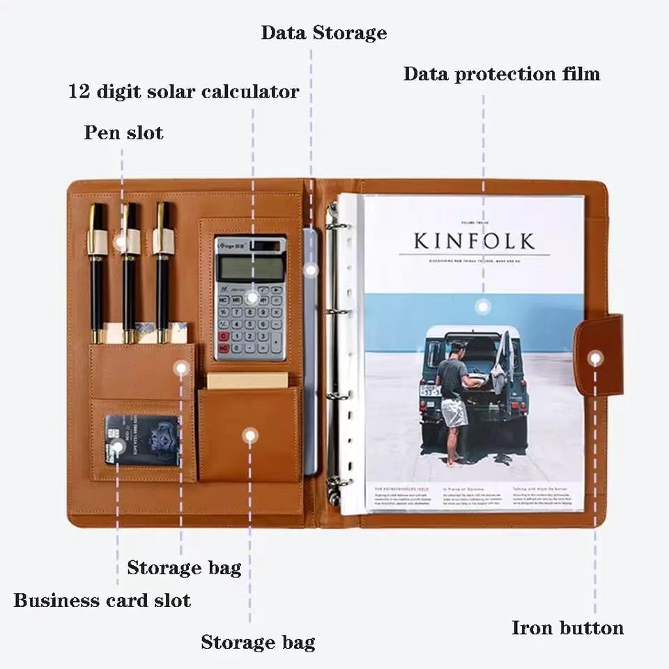 A4Pu leather briefcase equippe - Portfolio Folder Zip ulasan dan harga