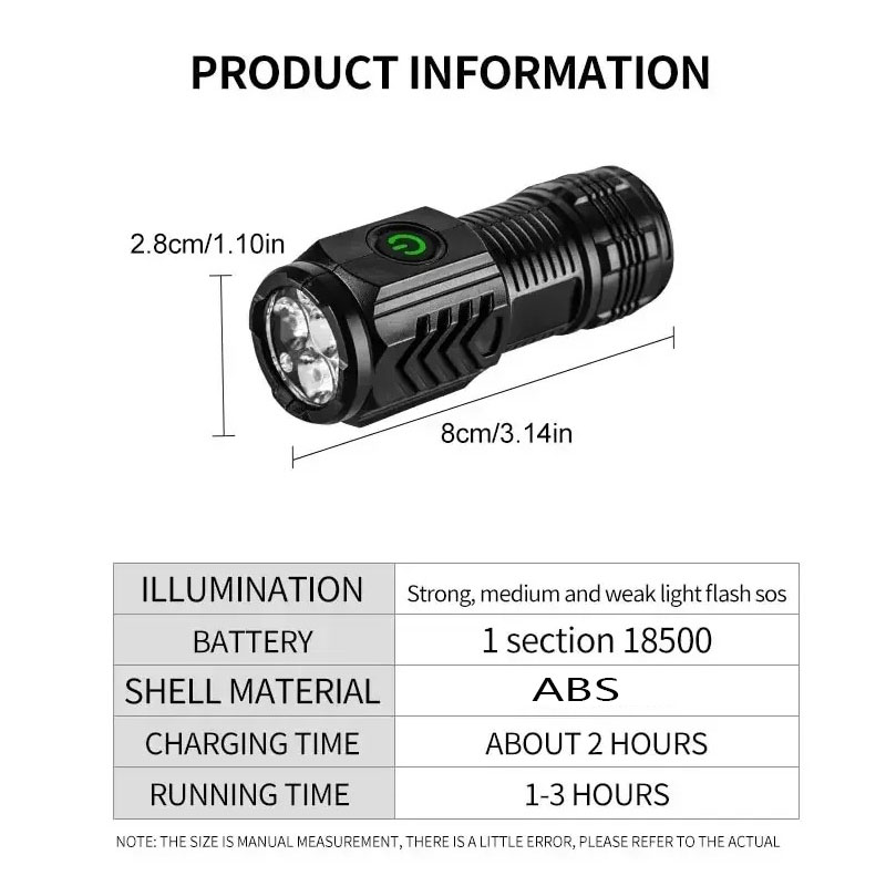 Mini 3 LED Flashlight With Pen - Stationery Supply ulasan dan harga