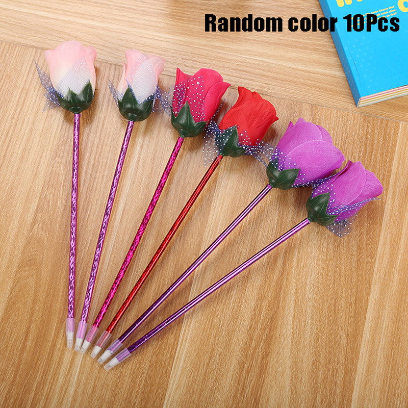 10Pcs Rose Ballpoint Pen Creat - Stationery Warehouse ulasan dan harga