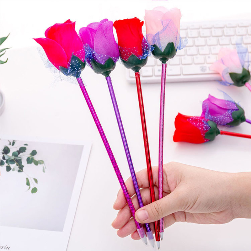10Pcs Rose Ballpoint Pen Creat - Stationery Warehouse ulasan dan harga