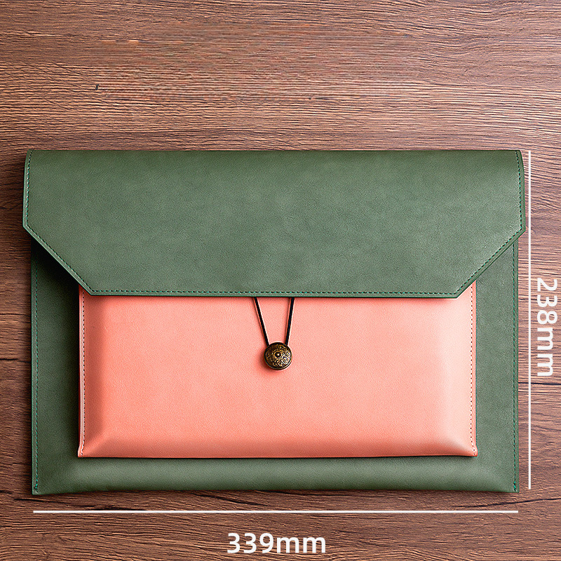 Leather File Bag A4 Paper File - Portfolio Folder Zip ulasan dan harga