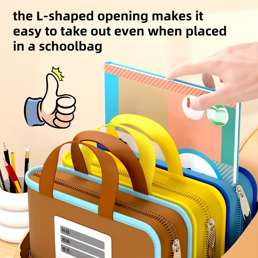 L-shaped A4 file bag, large op - Portfolio Folder Zip ulasan dan harga