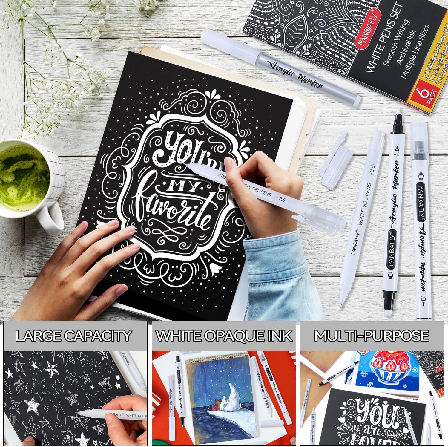 White Ink Pens Set 0.5mm Fine  - Gel Ink Pen Set ulasan dan harga