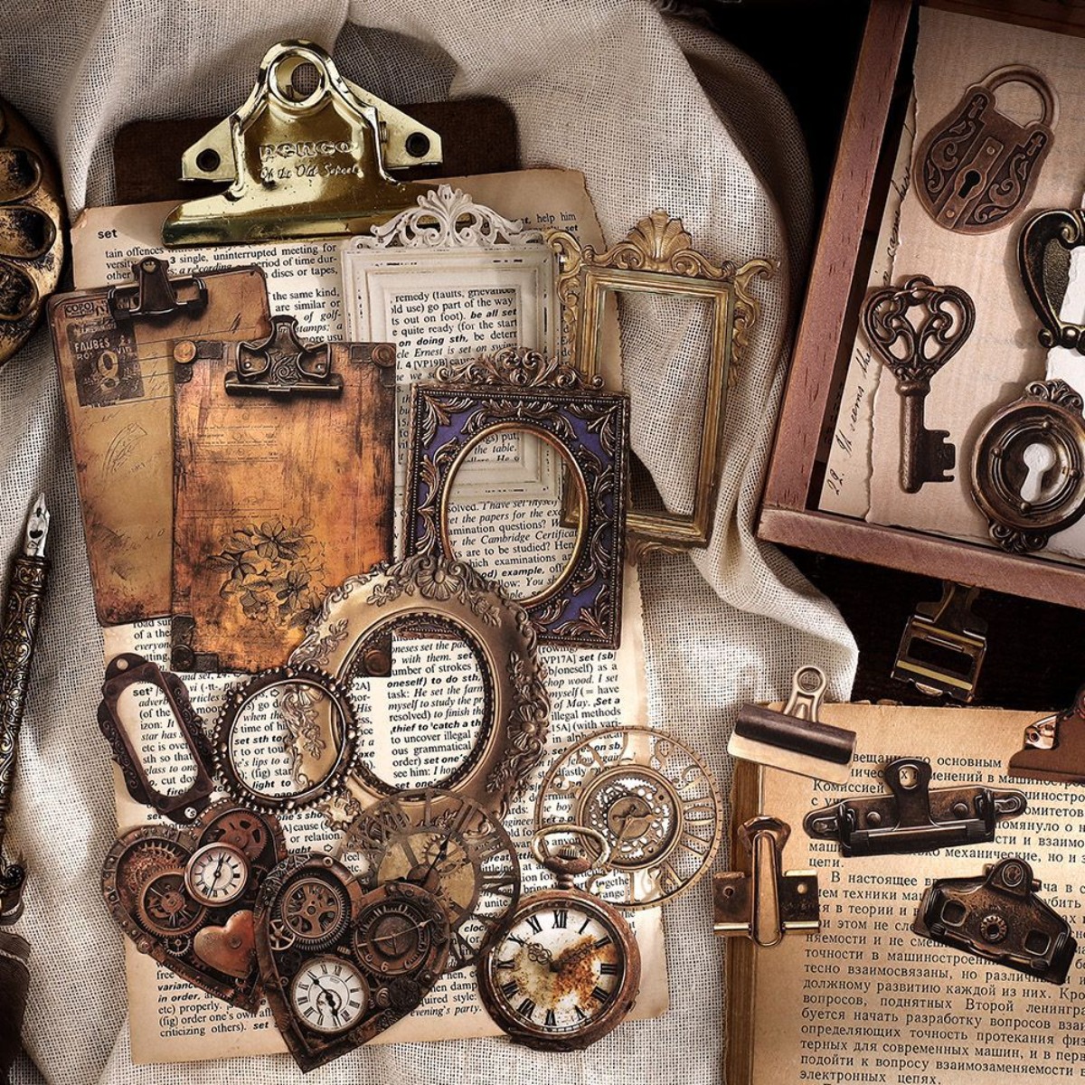 Vintage Nostalgic Gear Frame D - Stationery Supplies Business ulasan dan harga
