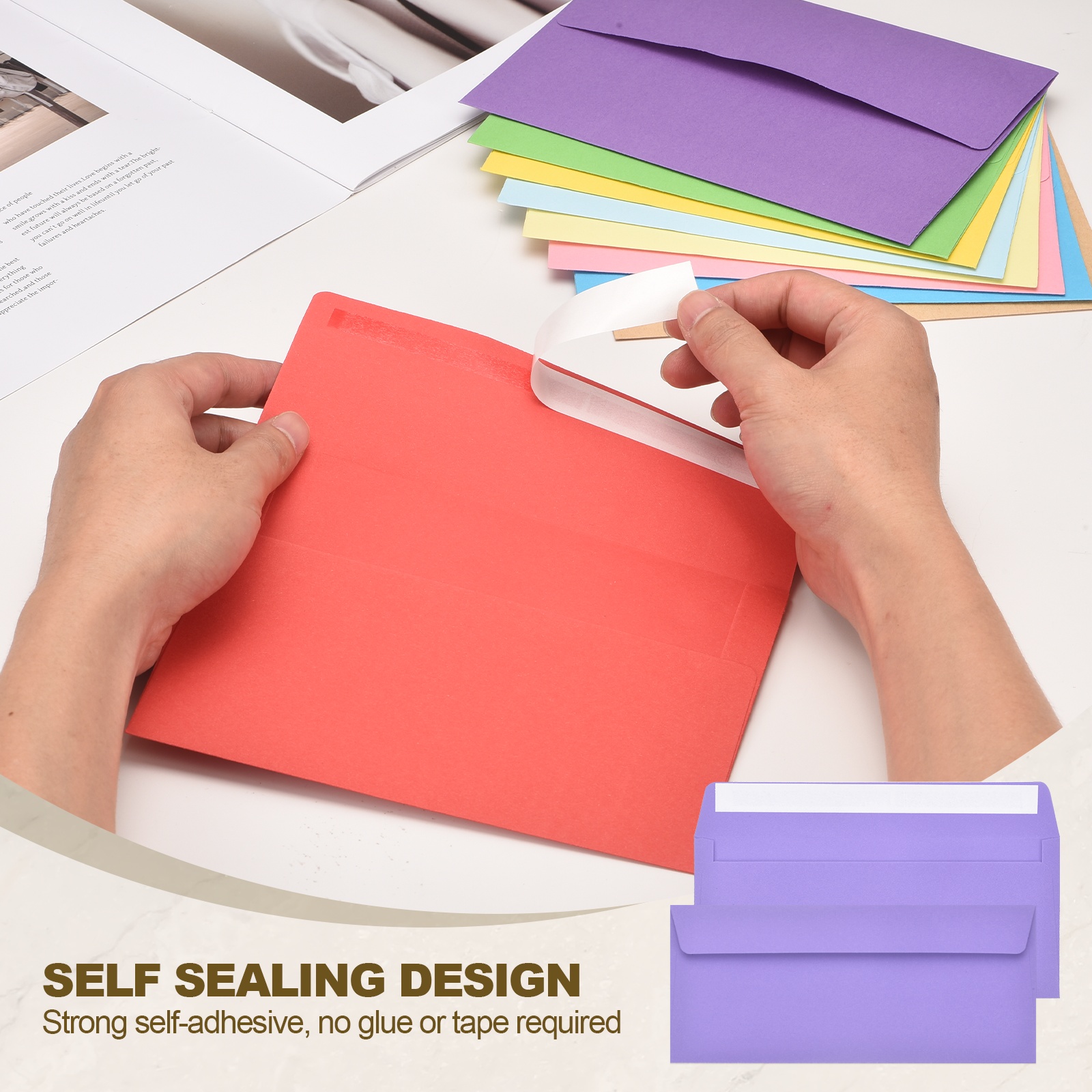 24Pcs 24.1cmx10.5cm Colored Se - Letter Envelope Kraft ulasan dan harga