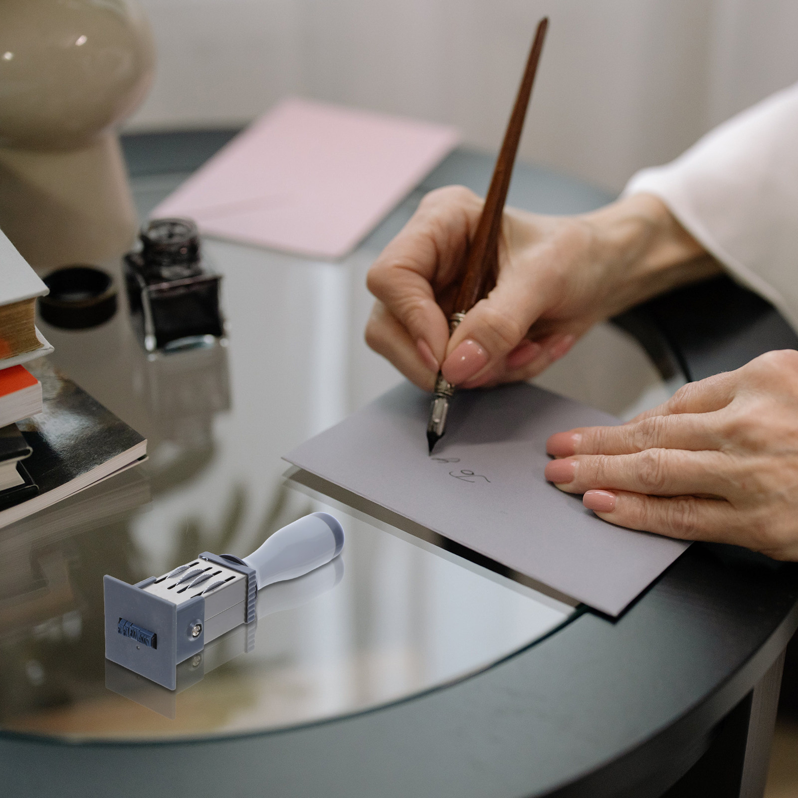 Self-Inking Handheld Date Stam - Self Inking Stamp ulasan dan harga