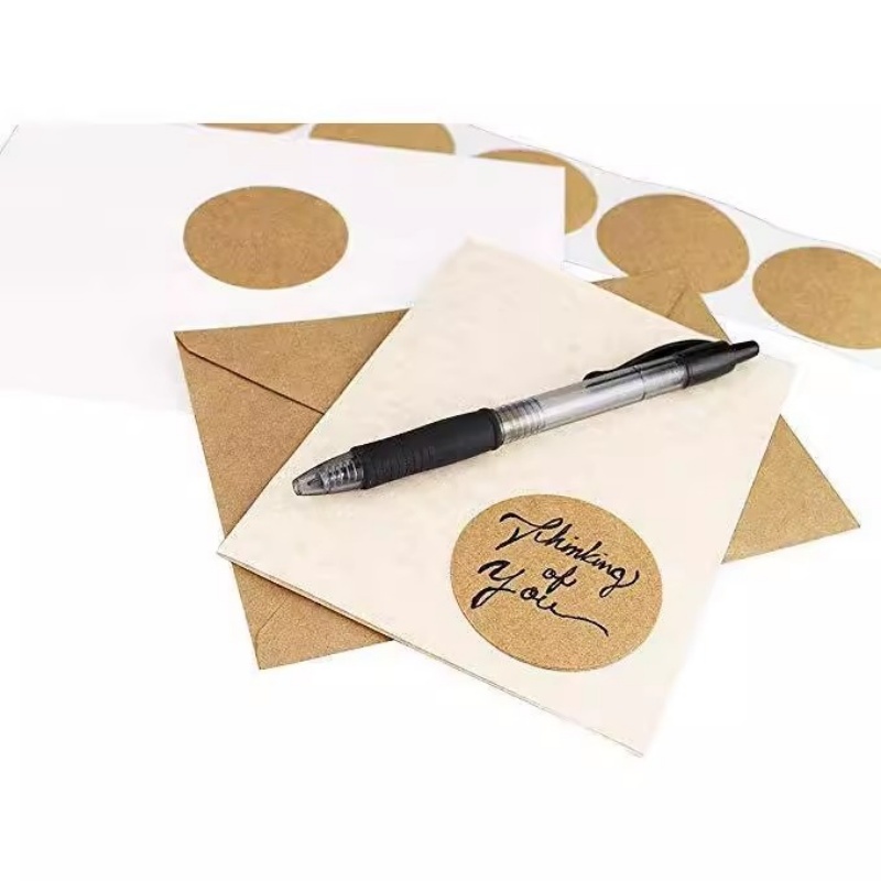 500Pcs Kraft Paper Stickers Ro - Letter Envelope Kraft ulasan dan harga