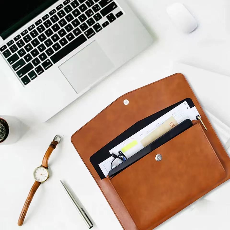A4 Leather File Folder Large C - Portfolio Folder Zip ulasan dan harga