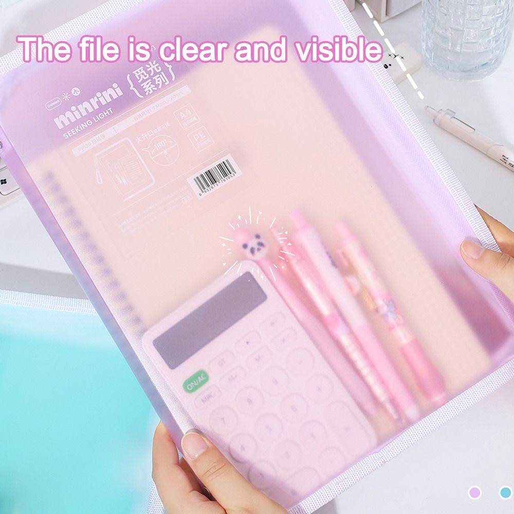 Portable Transparent A4 Zipper - Is Stationery Office Supply ulasan dan harga