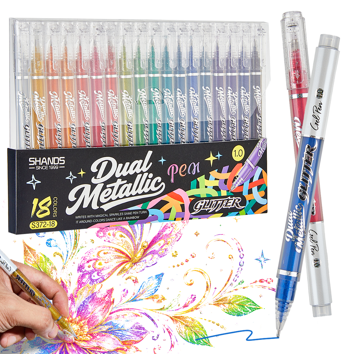 Sparkly Glitter Gel Pens Set 1 - Gel Ink Pen Set ulasan dan harga