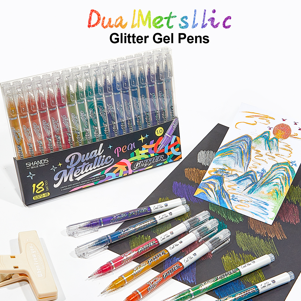 Sparkly Glitter Gel Pens Set 1 - Gel Ink Pen Set ulasan dan harga