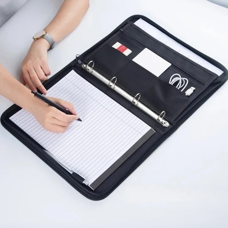 Large Black Business Portfolio - Portfolio Folder Zip ulasan dan harga