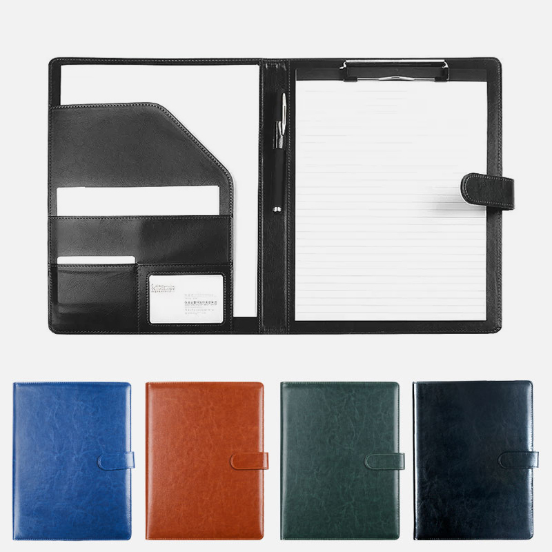 Black A4 Leather Padfolio Port - Portfolio Folder Zip ulasan dan harga