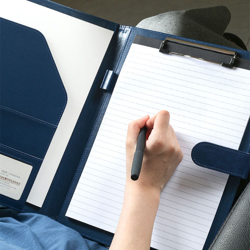 Black A4 Leather Padfolio Port - Portfolio Folder Zip ulasan dan harga