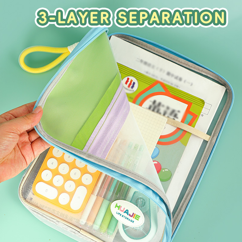 HUAJIE Student Handheld File B - Portfolio Folder Zip ulasan dan harga