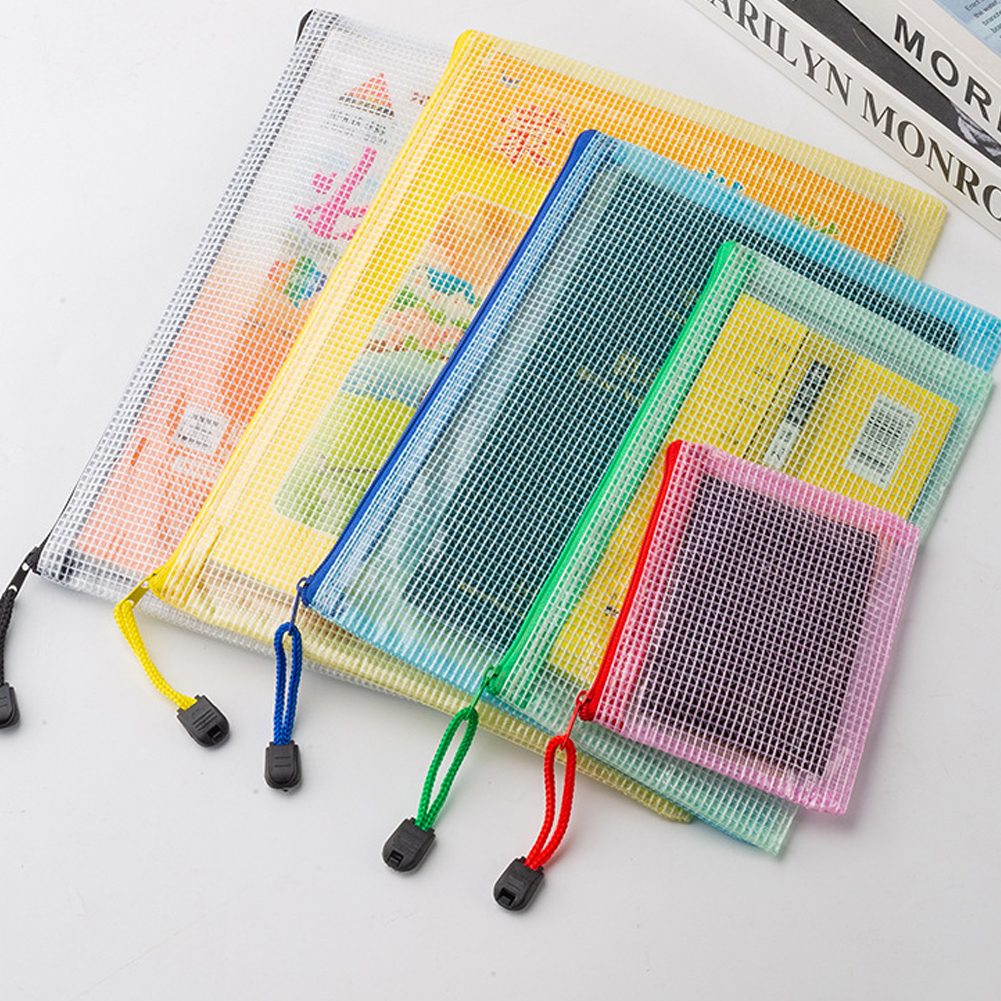 10Pcs Mesh Zipper Pouch A5 A6  - Portfolio Folder Zip ulasan dan harga