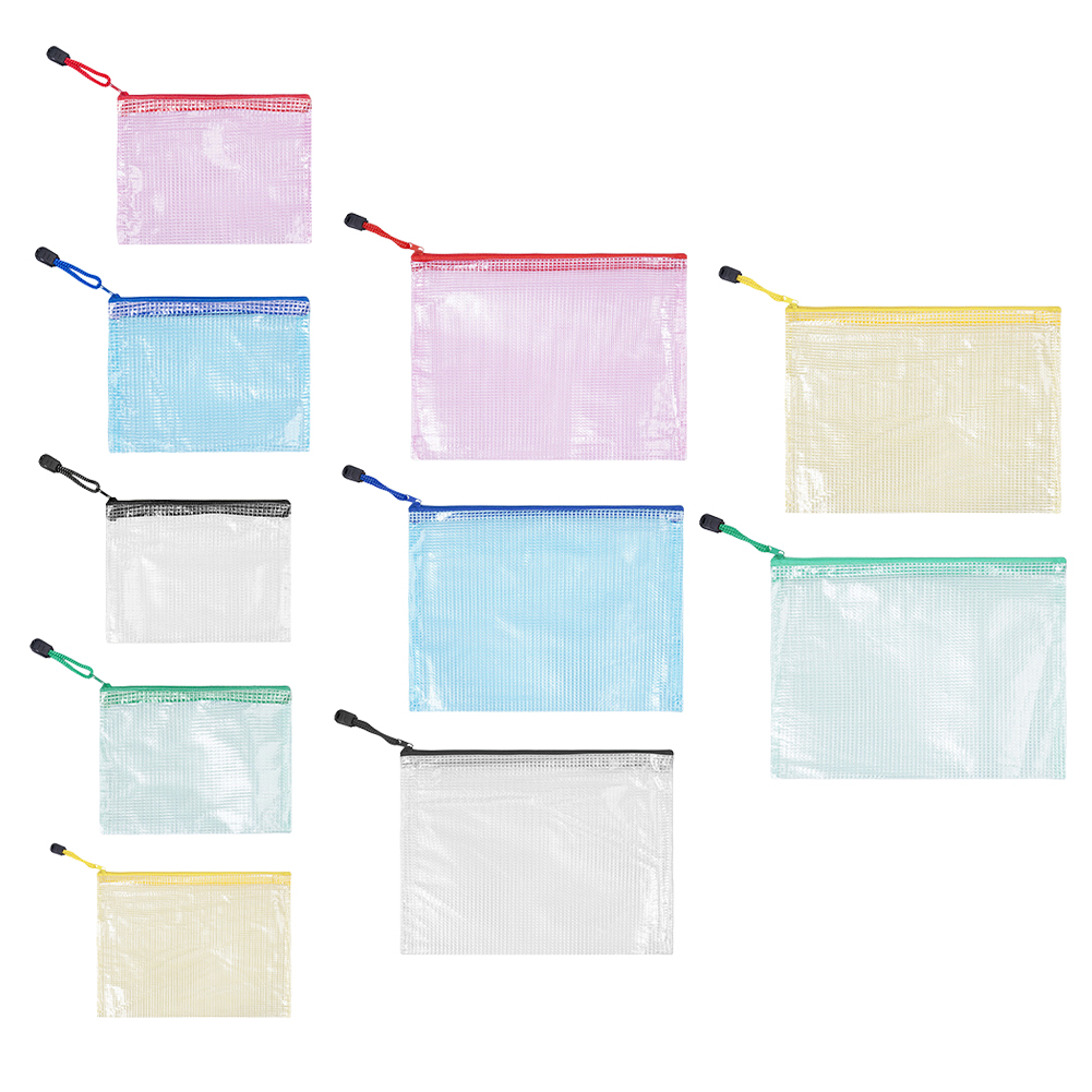 10Pcs Mesh Zipper Pouch A5 A6  - Portfolio Folder Zip ulasan dan harga