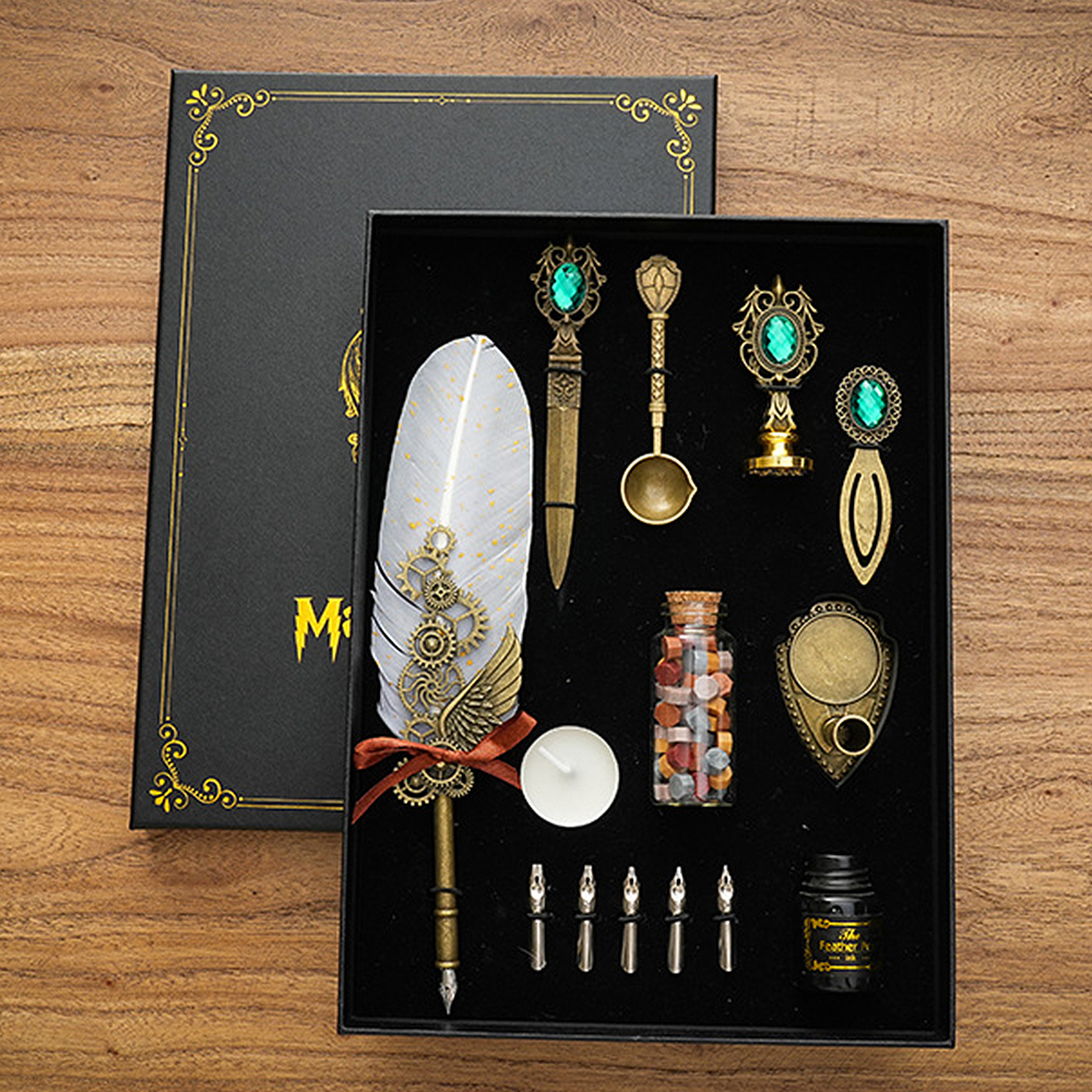 Vintage Feather Pen and Ink Se - Fountain Pen Ink ulasan dan harga