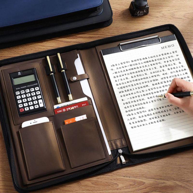 Multifunctional A4/A5 PU Leath - Portfolio Folder Zip ulasan dan harga