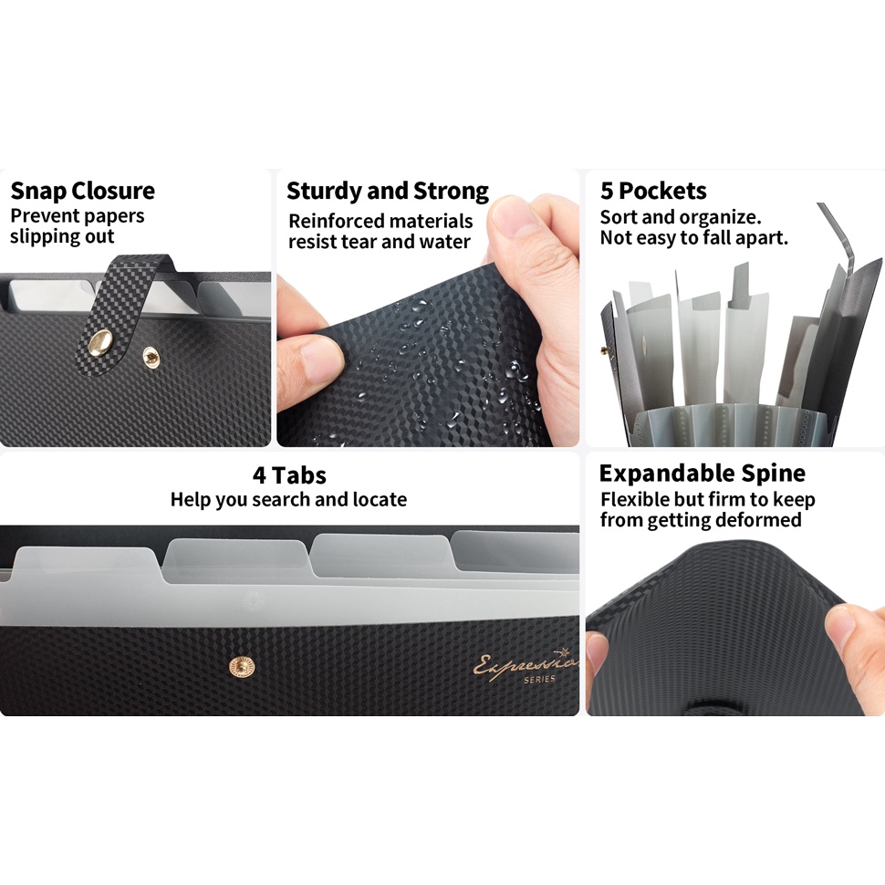 Expanding File Folder,5 Pocket - Portfolio Folder Zip ulasan dan harga