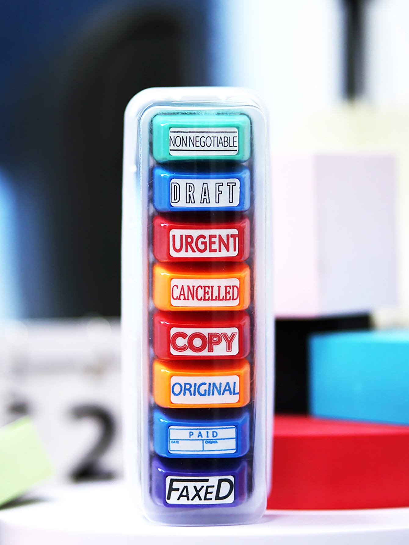 8 Office Stamp set Information - Self Inking Stamp ulasan dan harga