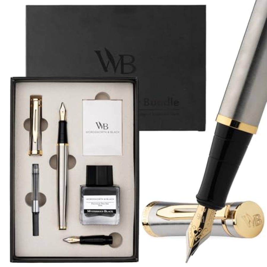 Fountain Pen Set, 18K Gilded M - Fountain Pen Ink ulasan dan harga