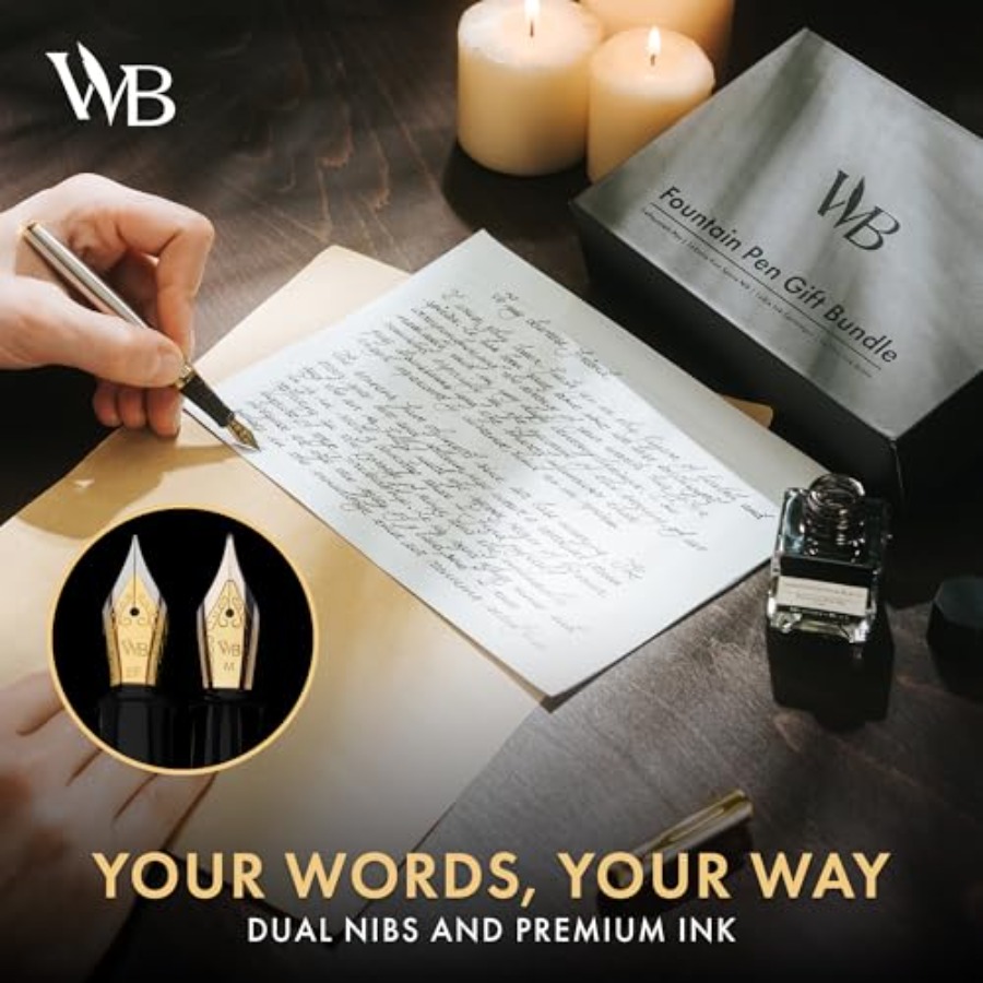 Fountain Pen Set, 18K Gilded M - Fountain Pen Ink ulasan dan harga