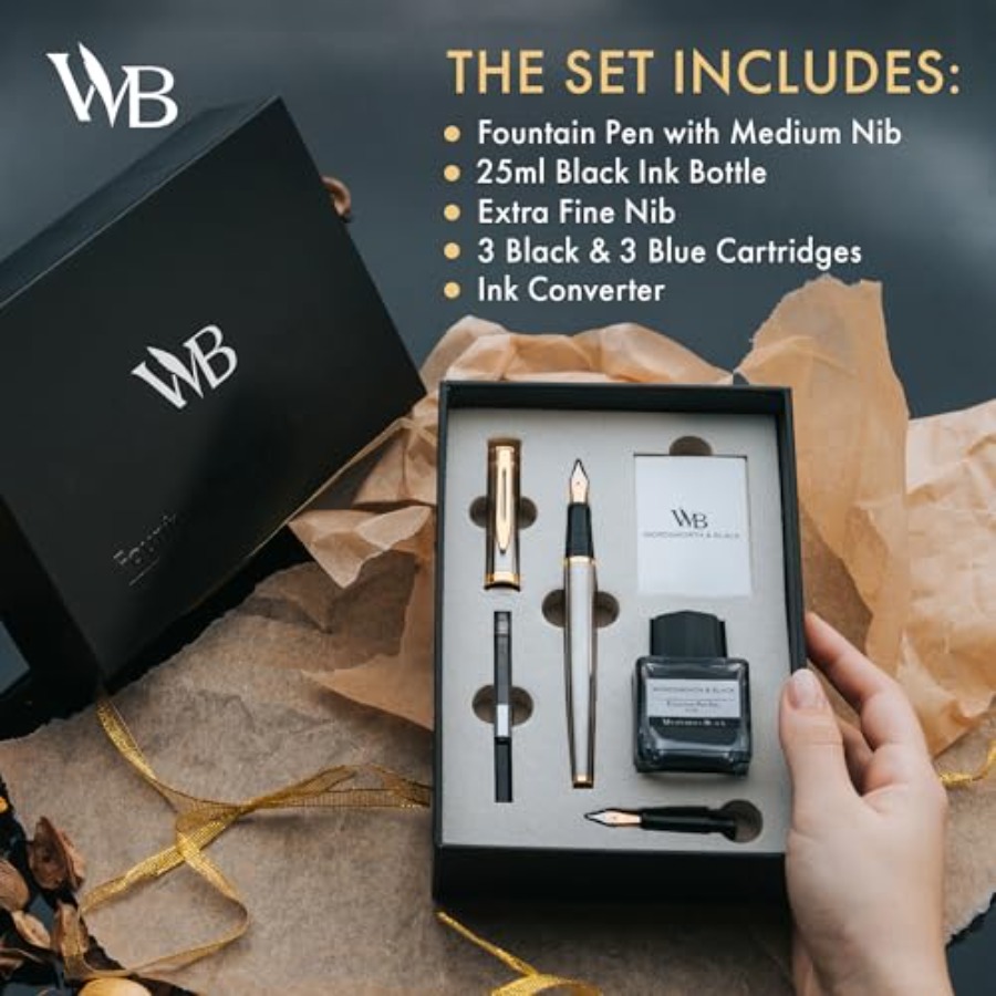 Fountain Pen Set, 18K Gilded M - Fountain Pen Ink ulasan dan harga