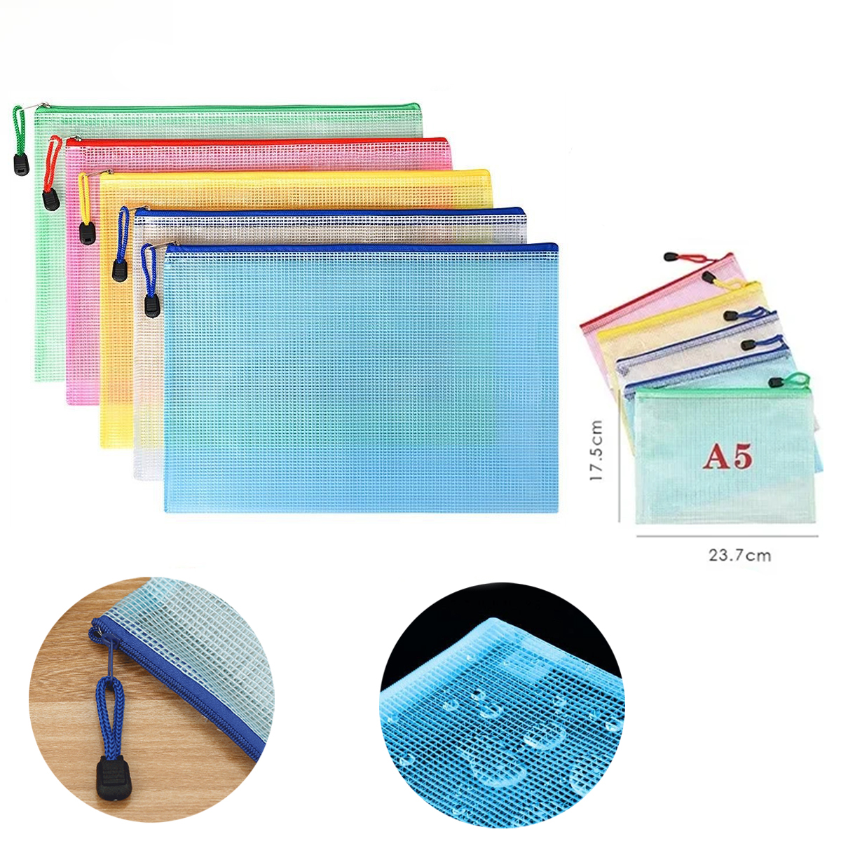 5PCS Stationery Storage Folder - Portfolio Folder Zip ulasan dan harga